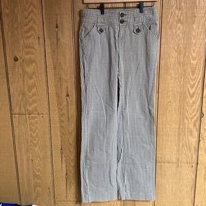 ETT Twa Anthropologie) straight wide leg low rise plaid check pants size 2